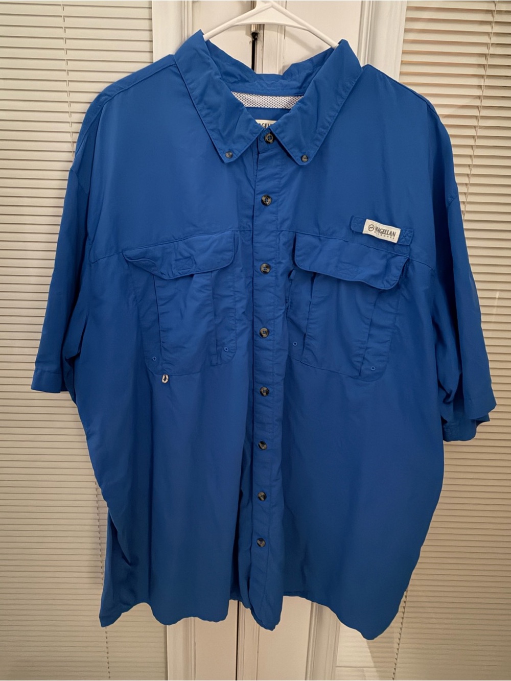Magellan Fish Gear Men’s 2XL Blue Vented Fishing Shirt Moisture Wicking